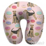 Travel Pillow Airedale Terrier Donuts Dog Breed Pink Memory Foam U Neck Pillow for Lightweight Support in Airplane Car Train Bus - B07VC85B6F